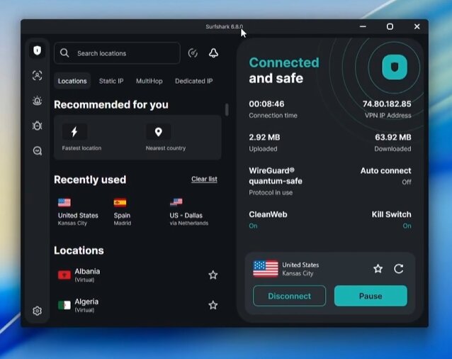 Surfshark running the lastest version