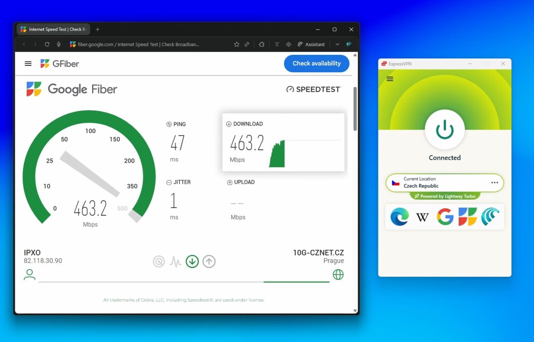 ExpressVPN speedtest