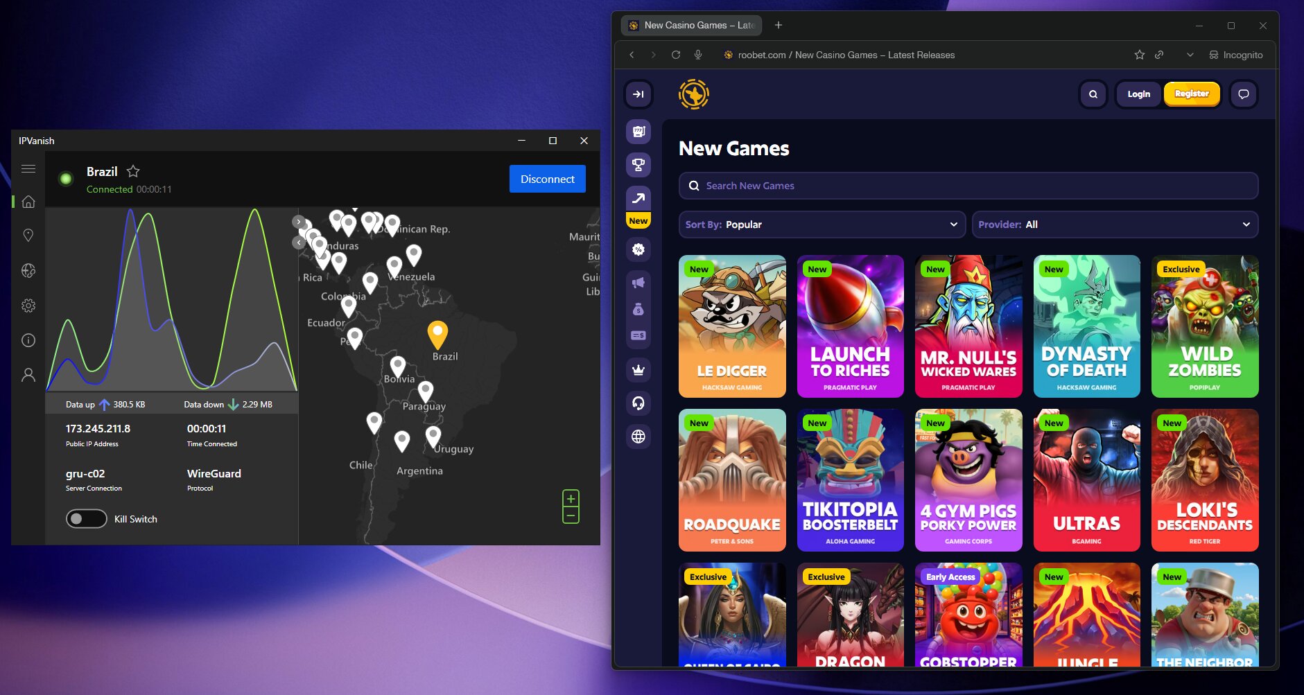 IPVanish Best VPN for Roobet