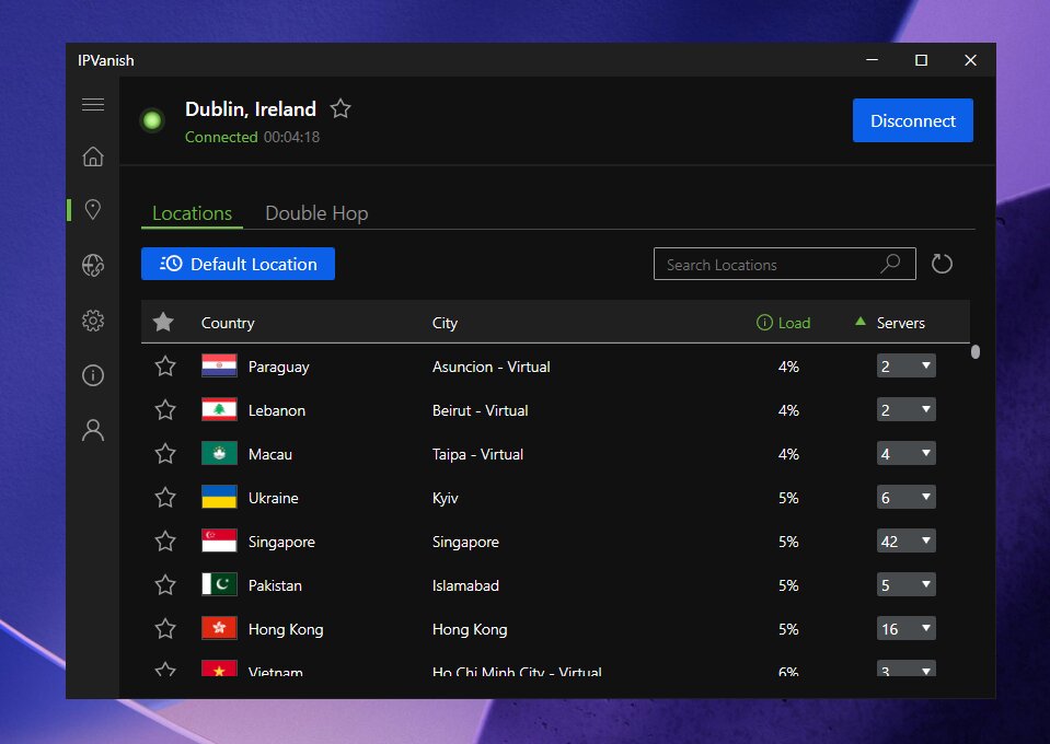 IPVanish VPN servers