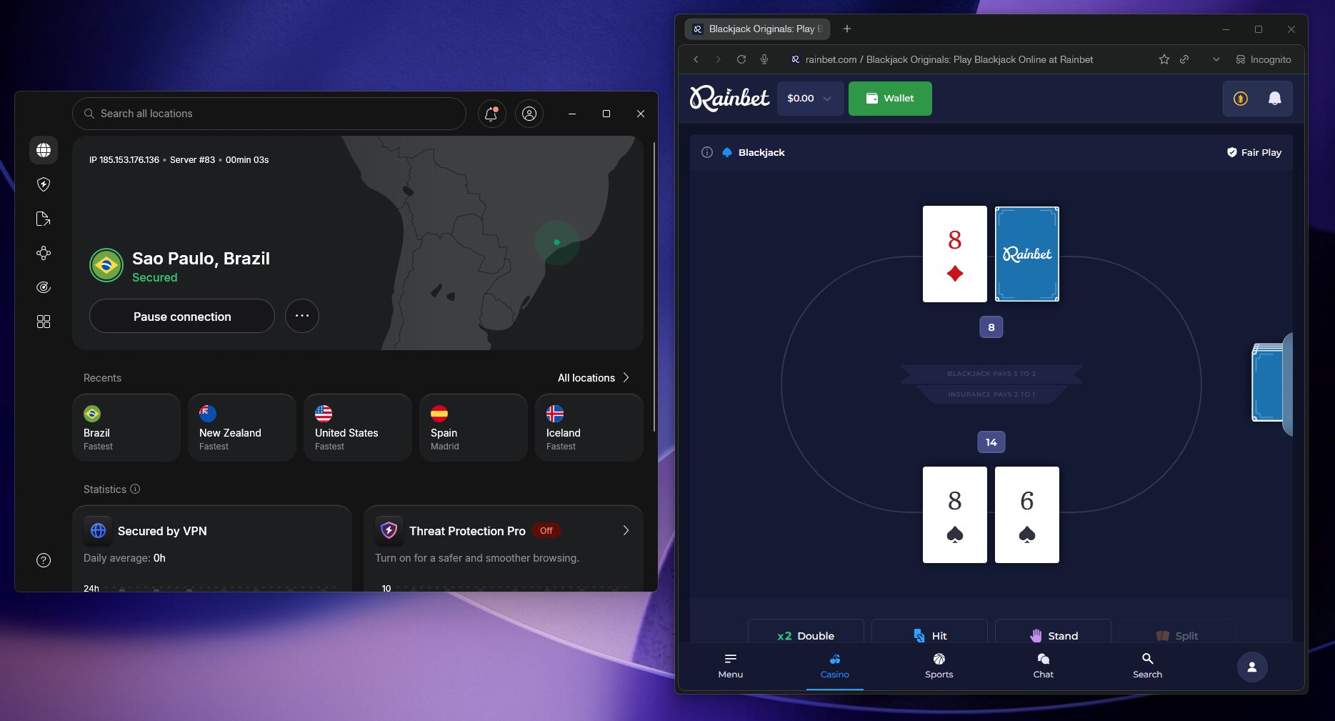 NordVPN Best VPN for Rainbet