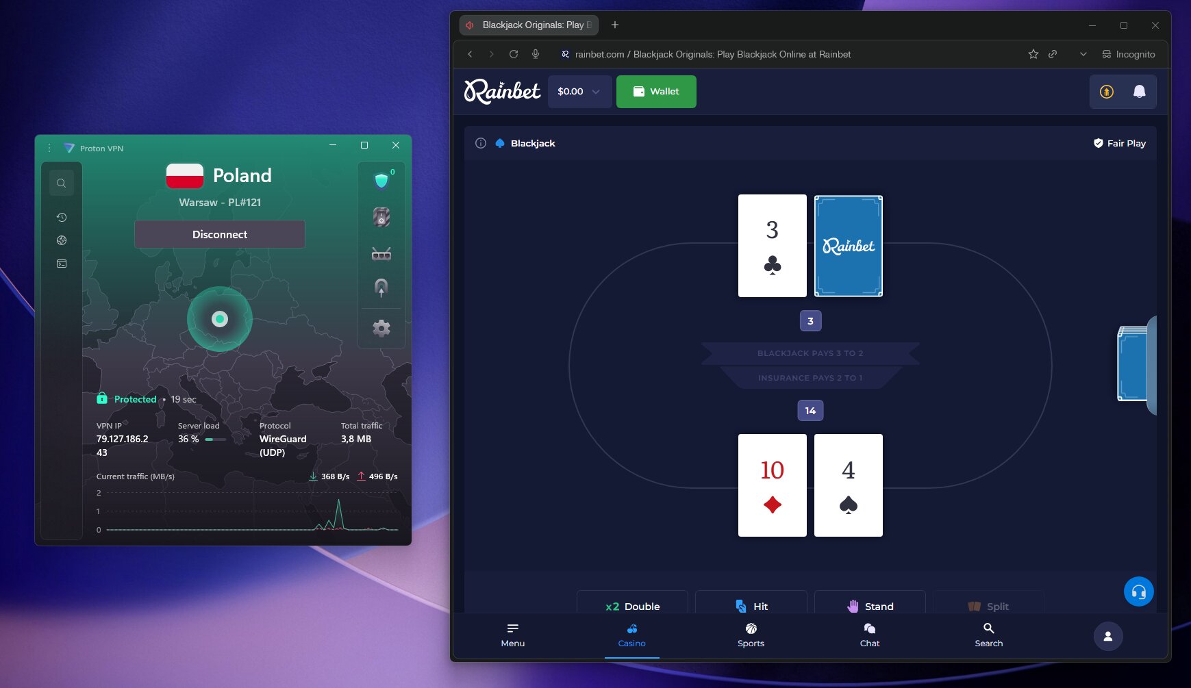 Proton VPN Best VPN for Rainbet