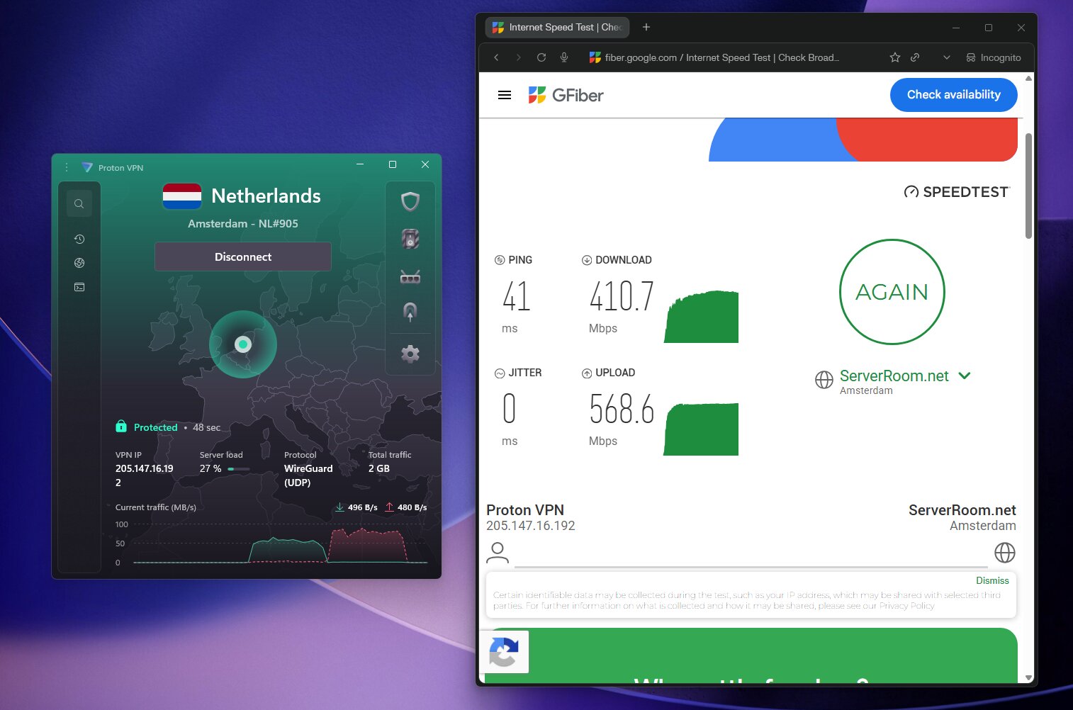 Proton VPN Speedtest Amsterdam