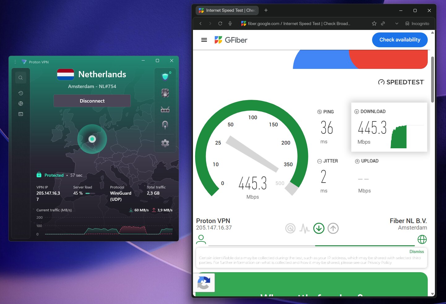 Proton VPN speedtest