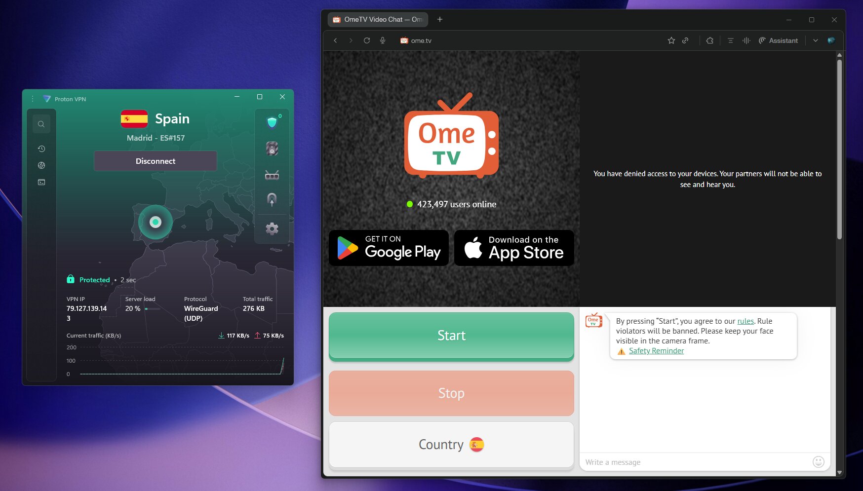 ProtonVPN Best VPN for OmeTV