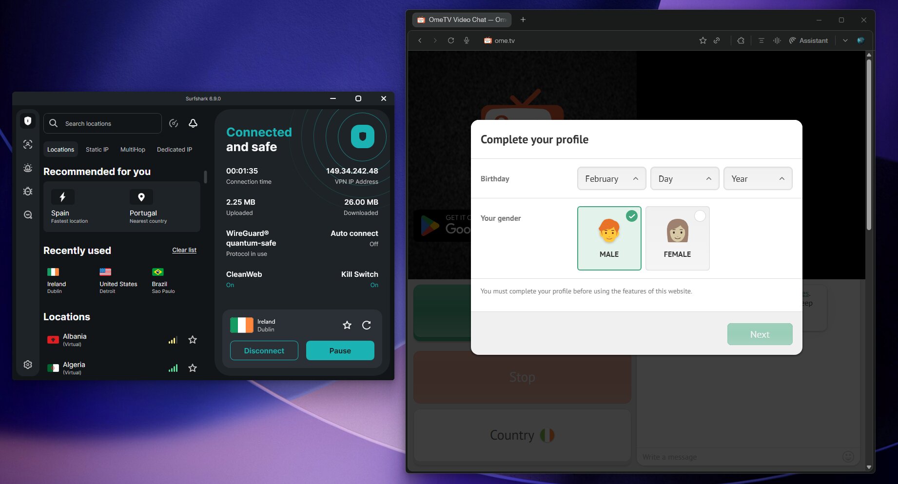 Surfshark Best VPN for OmeTV 2