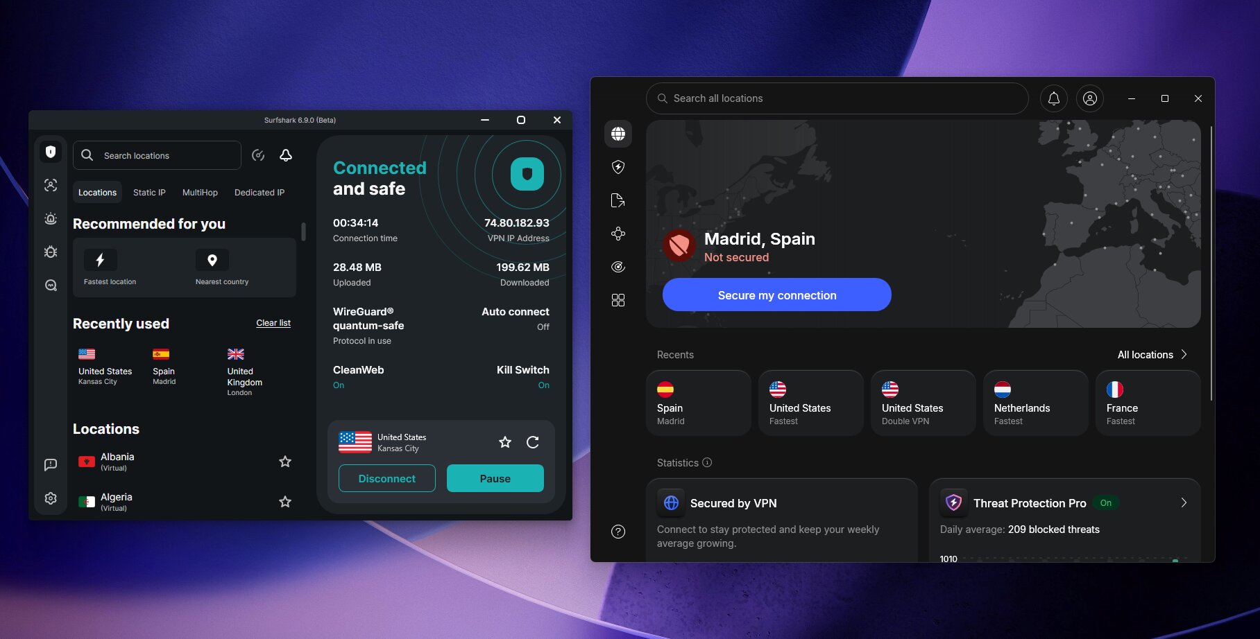 Surfshark vs NordVPN