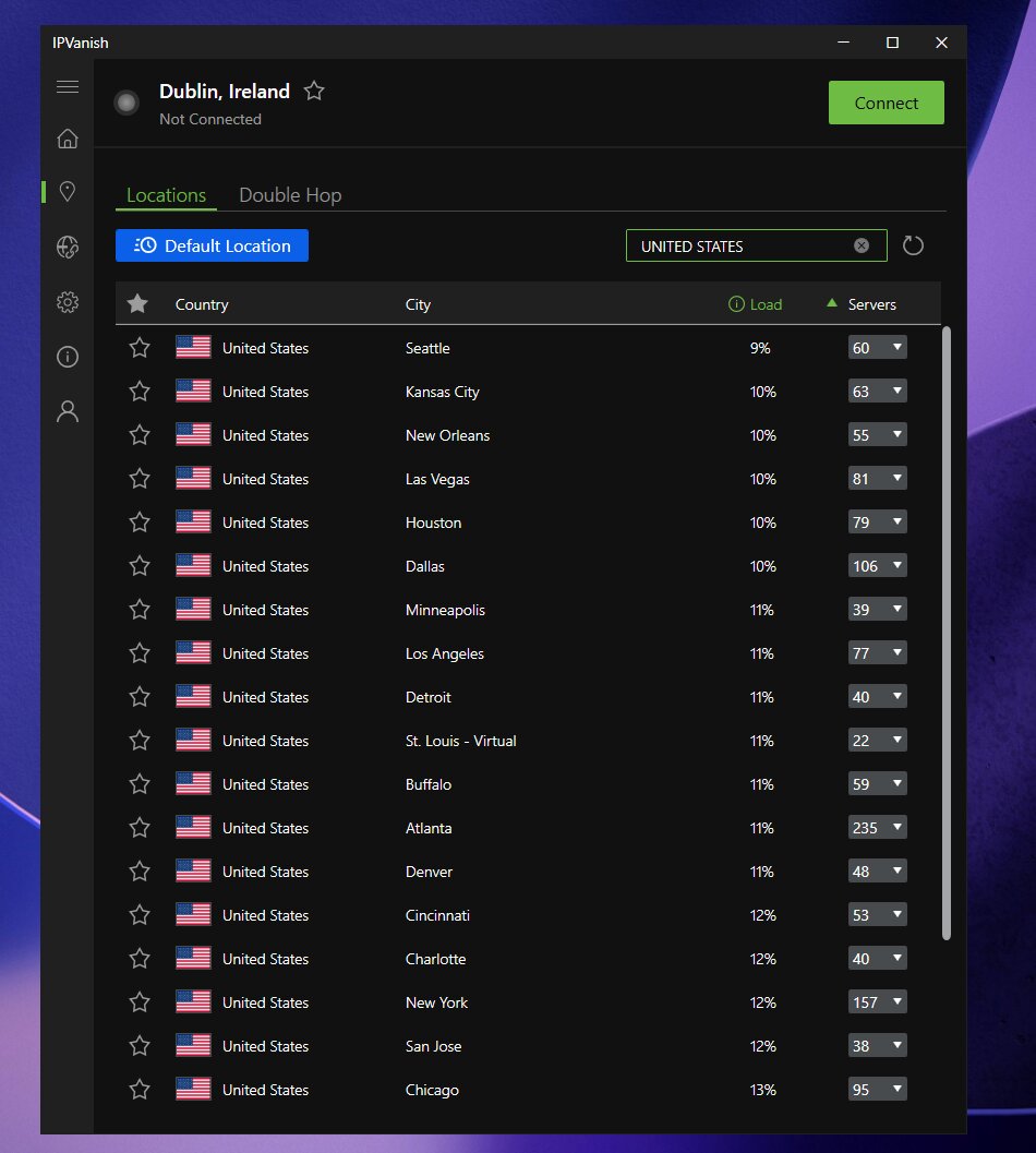 US servers on IPVanish VPN
